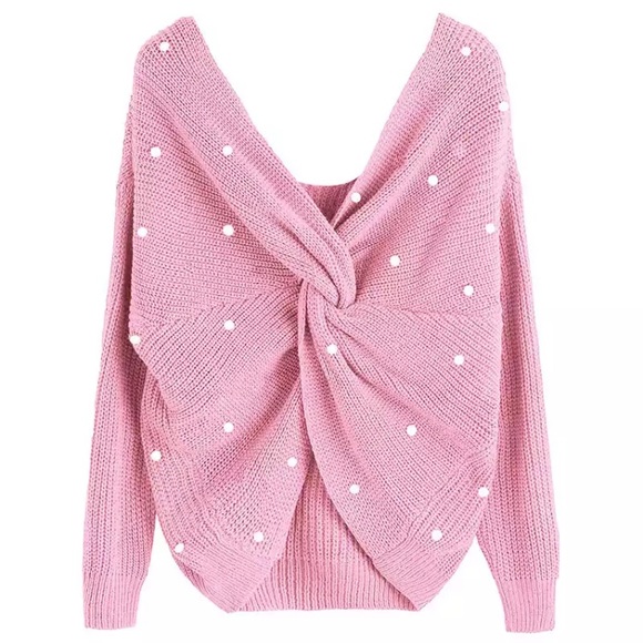 Pink Pearl Studded Sweater - Picture 3 of 4